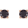 14 Karat Rose Gold 0.16 Carat Natural Black Diamond Stud Earring with Friction Post