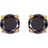 14 Karat Yellow Gold 0.50 Carat Natural Black Diamond Stud Earring with Friction Post