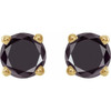 14 Karat Yellow Gold 0.50 Carat Natural Black Diamond Stud Earring with Friction Post