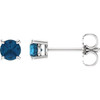 Shop 14 Karat White Gold 4mm Round London Blue Topaz Earrings