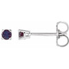 14 Karat White Gold 2.5mm Round Lab Created Alexandrite Earrings