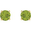 14 Karat Yellow Gold 5mm Round Peridot Earrings