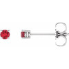 14 Karat White Gold 2.5 mm Lab Grown Ruby Stud Earrings with Friction Post