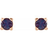 14 Karat Rose Gold 2.5 mm Round Grown Alexandrite Earrings