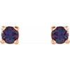 14 Karat Rose Gold 2.5 mm Round Grown Alexandrite Earrings