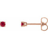 14 Karat Rose Gold 2.5 mm Lab Grown Ruby Stud Earrings with Friction Post