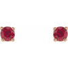 14 Karat Rose Gold 2.5 mm Lab Grown Ruby Stud Earrings with Friction Post