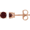 14 Karat Rose Gold 4 mm Mozambique Garnet Stud Earrings with FriCaration Post