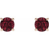 14 Karat Rose Gold 5 mm Mozambique Garnet Stud Earrings with FriCaration Post