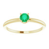 Yellow Gold Ring 14 Karat 4 mm Natural Emerald Gemstone Ring