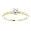 Yellow Gold Ring 14 Karat 4 mm Round Cut Natural White Sapphire Ring