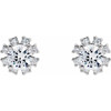 Sterling Silver 2 Carat Natural Diamond Earrings