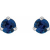 14 Karat White Gold 3 mm Natural Blue Sapphire Earrings