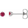 14 Karat White Gold 3 mm Natural Ruby Earrings