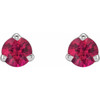 14 Karat White Gold 3 mm Natural Ruby Earrings