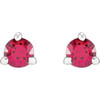 14 Karat White Gold 3 mm Natural Ruby Earrings