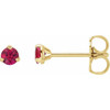 14 Karat Yellow Gold 3 mm Natural Ruby Earrings