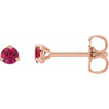 14 Karat Rose Gold 3 mm Natural Ruby Earrings