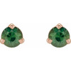 14 Karat Rose Gold 3 mm Natural Green Blue Sapphire Earrings