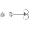 14 Karat White Gold 3 mm Lab Grown Moissanite Earrings