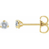 14 Karat Yellow Gold 3 mm Lab Grown Moissanite Earrings