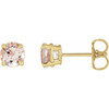 14 Karat Yellow Gold Pink Morganite Earrings