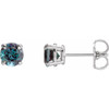 14 Karat White Gold Lab Grown Alexandrite Earrings