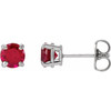 14 Karat White Gold Lab Grown Ruby Earrings