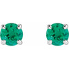 14 Karat White Gold Lab Grown Emerald Earrings