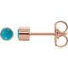 14 Karat Rose Gold Turquoise Bezel Set Earrings