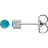 14 Karat White Gold Natural Turquoise Bezel Set Earrings