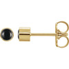 14 Karat Yellow Gold Natural Black Onyx Bezel Set Earrings