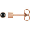 14 Karat Rose Gold Natural Black Onyx Bezel Set Earrings