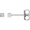 Sterling Silver .05 Carat Natural Diamond Bezel Set Earrings