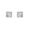 Sterling Silver .05 Carat Natural Diamond Bezel Set Earrings