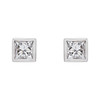 Sterling Silver .07 Carat Natural Diamond Bezel Set Earrings
