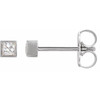 Platinum 0.40 Carat Natural Diamond Bezel Set Earrings
