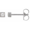 Sterling Silver 0.40 Carat Natural Diamond Bezel Set Earrings