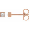 14 Karat Rose Gold 0.50 Carat Natural Diamond Bezel Set Earrings