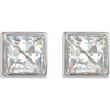 14 Karat White Gold 0.50 Carat Natural Diamond Bezel Set Earrings