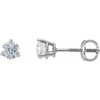 Sterling Silver 0.40 Carat Natural Diamond Threaded Post Earrings