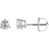 Platinum 0.40 Carat Natural Diamond Threaded Post Earrings