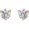 14 Karat Rose Gold 0.33 Carat Natural Diamond Threaded Post Earrings