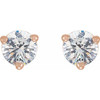 14 Karat Rose Gold 0.20 Carat Natural Diamond Threaded Post Earrings
