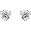 14 Karat White Gold 0.13 Carat Natural Diamond Threaded Post Earrings