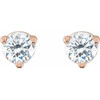 14 Karat Rose Gold .03 Carat Natural Diamond Threaded Post Earrings