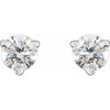 14 Karat White Gold .03 Carat Natural Diamond Threaded Post Earrings