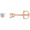 14 Karat Rose Gold .06 Carat Natural Diamond Threaded Post Earrings