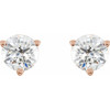 14 Karat Rose Gold 0.75 Carat Natural Diamond Friction Post Earrings