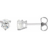 14 Karat White Gold 0.75 Carat Natural Diamond Friction Post Earrings